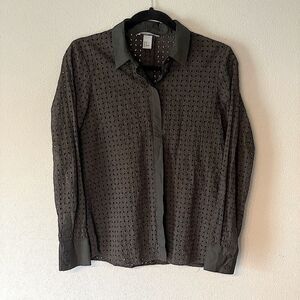 H&M Green Button Up Top. Size 4.